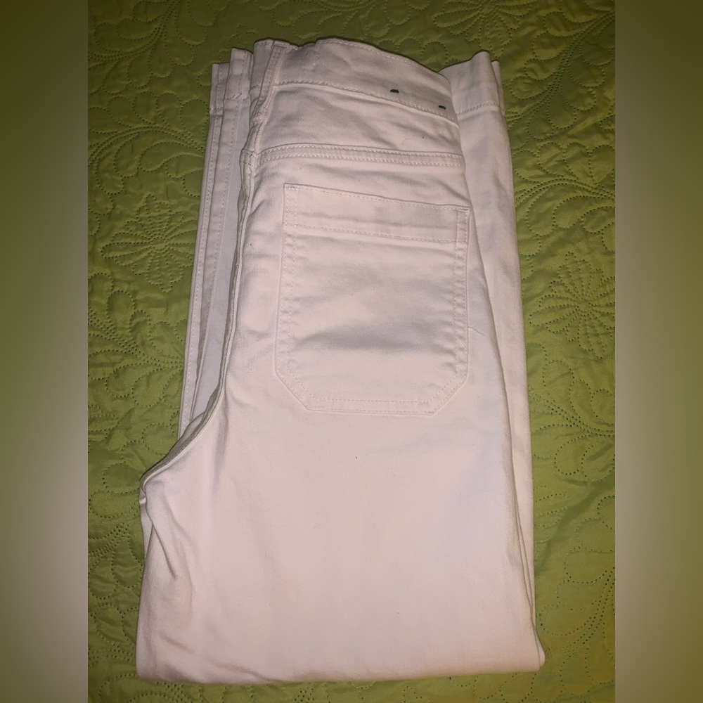 High-Rise White Jeans